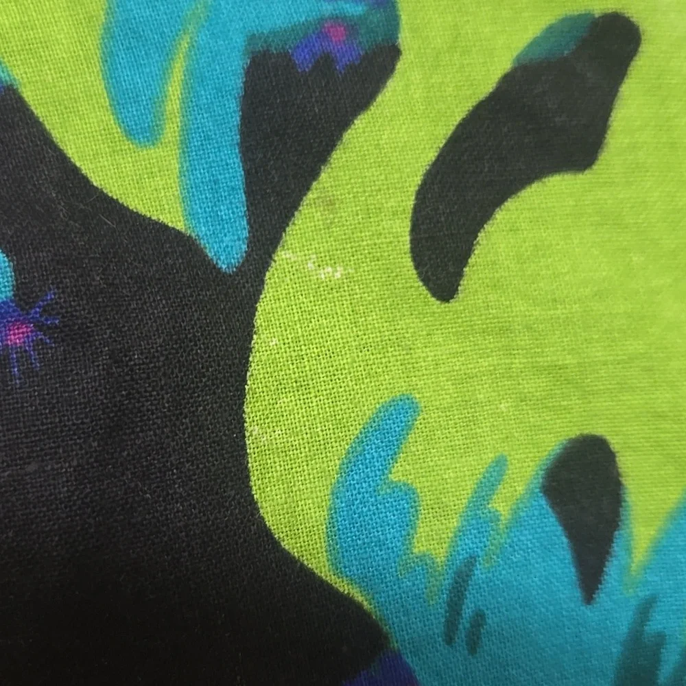 Cotton Halter Top Minidress Petticoat Exotic Plants Flowers Monstera Cactus - Picture 13 of 17